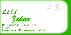 lili zakar business card